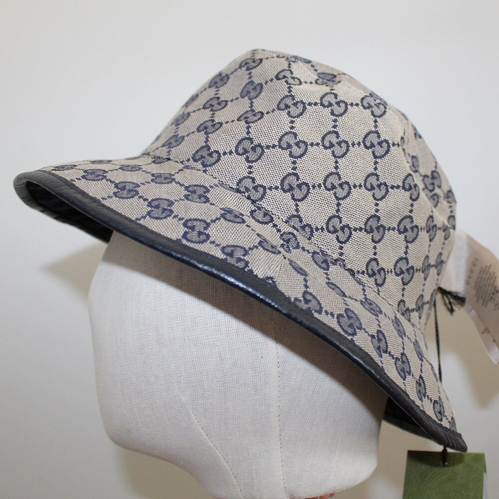 NWT GUCCI GG Reversible and Horsebit Bucket Hat M 58 cm 700851 UNISEX